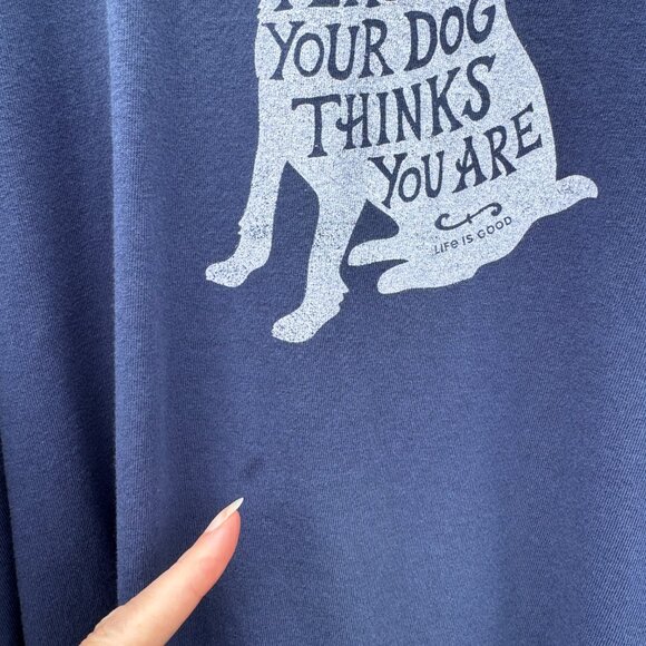 Life Is Good Crusher Graphic Tee XXL Navy Be The Person Your Dog Thinks You Are - Picture 3 of 9